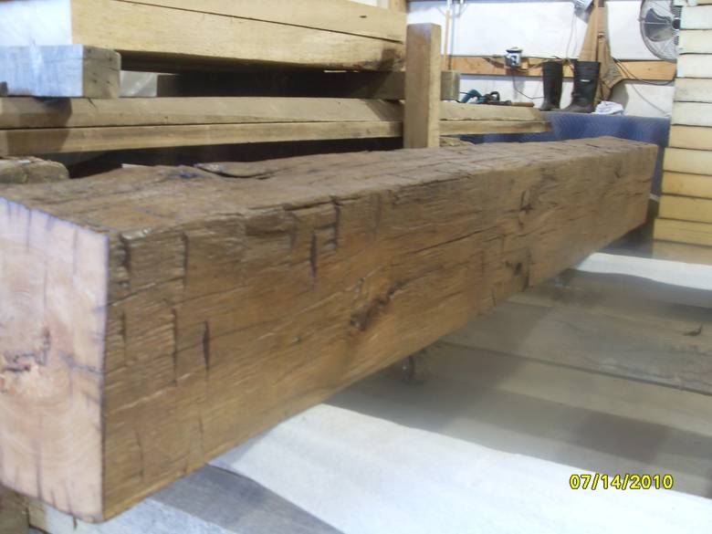 Hand Hewn Oak Mantel (light brown)